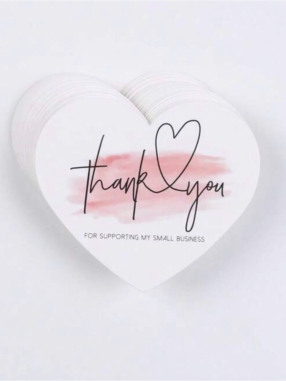 50 Heart-Shaped Thank You cards